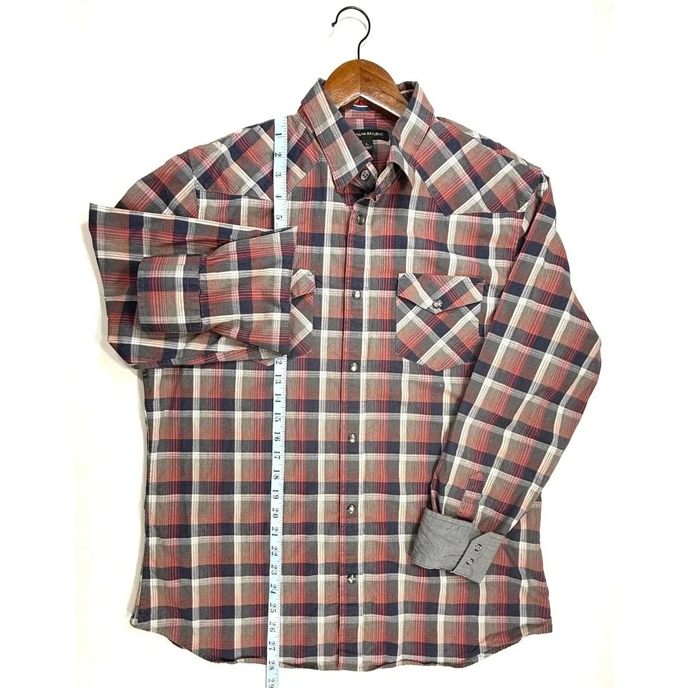 Banana Republic, Plaid Button Down Shirt Long Sleeve Casual Western, Men's Large